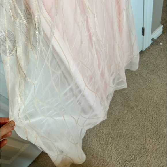 Bill Levkoff Sequin Mesh V-Neck Wedding Bridesmaid Prom Dress Size 12 - Picture 13 of 16